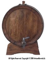 oak wood wine barrel with tap