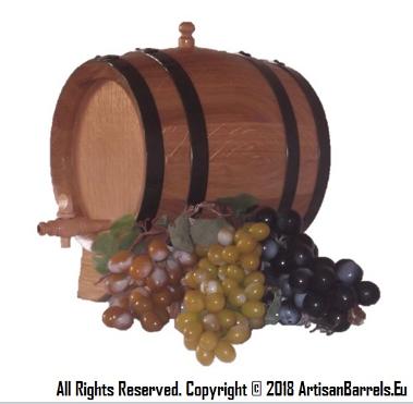 small oak wine barrels, wooden kegs in 2, 3, 5 and 10 litre