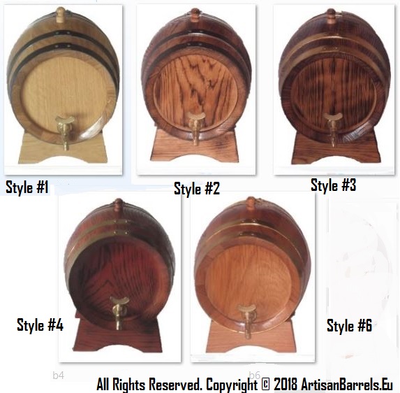 Small decorative oak barrels, kegs and casks