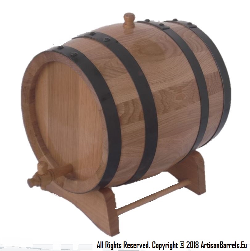 small wooden barrel with tap